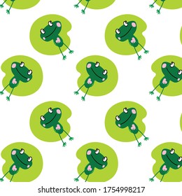 아트 및 인쇄 벡터 eps를 위한 분홍색 하트 동물 패턴 배경 디자인을 가진 귀여운 개구리.10
