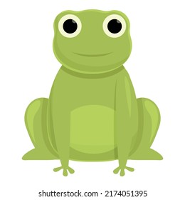 Cute frog icon cartoon vector. Green character. Baby smile