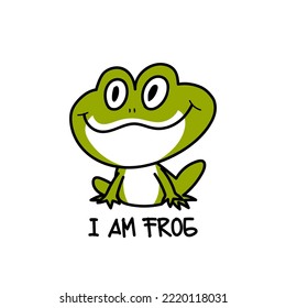 Cute frog icon character logo vector illustration.