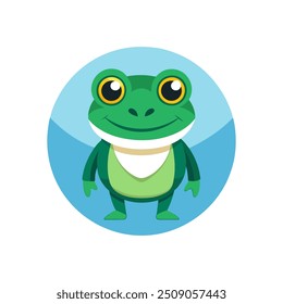 Ilustración vectorial linda del icono de la rana