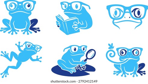 Cute frog icons and