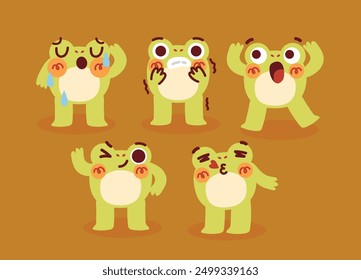Cute Frog Illustration Character. Vector Isolated Flat Style