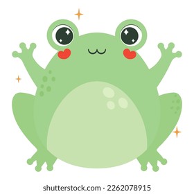 cute frog illustration over white