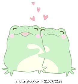 Cute frog isolated vector illustration. Kawaii childish character