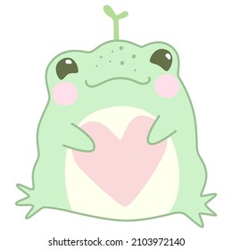 Cute frog isolated vector illustration. Kawaii childish character