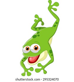 Cute frog jumping