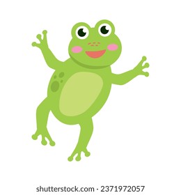 cute frog jumping vector isolated