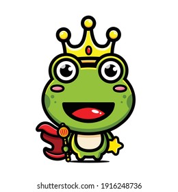 cute frog king character design