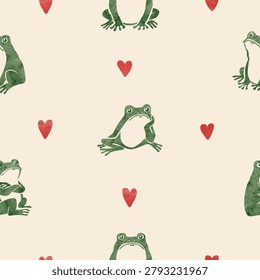 Cute frog in love