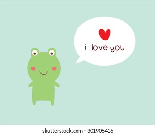 cute frog i love you card