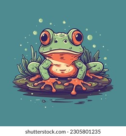 Cute frog mascot character for nature conservation organization