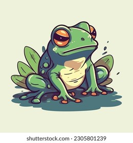 Cute frog mascot character for nature conservation organization