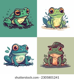 Cute frog mascot character for nature conservation organization