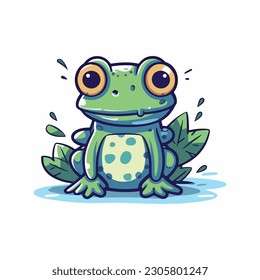 Cute frog mascot character for nature conservation organization