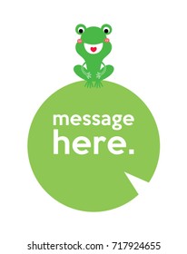 cute frog message vector