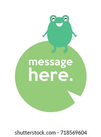 cute frog message vector