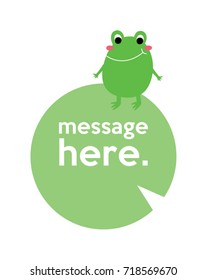 cute frog message vector