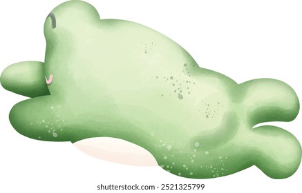 Cute frog in nature. Vector illustration, frog character on a leaf.