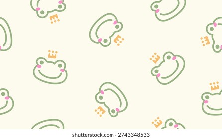 Cute frog pattern background vector design