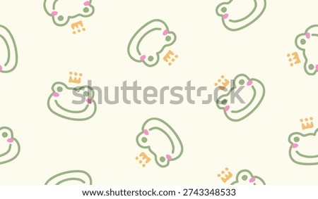 Cute frog pattern background vector design