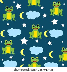 cute frog pattern illustration nursery decor
