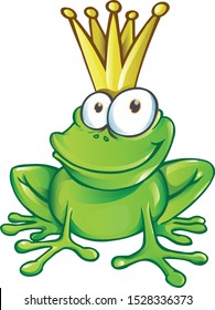  cute frog prince cartoon character  mascot. illustration