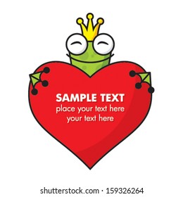 Cute Frog prince with heart
