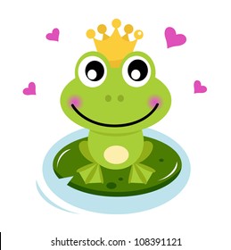 Cute Frog prince with hearts