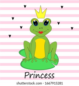 cute frog princess illustration nursery decor