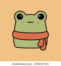 sapo bonito com cachecol vermelho 