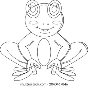 cute frog relaxing in front of the screen