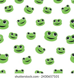 Cute frog seamless fabric design pattern