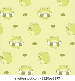 Cute Frog seamless pattern background