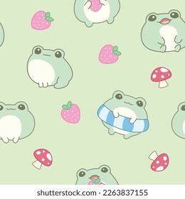 Cute Frog Seamless Pattern Design