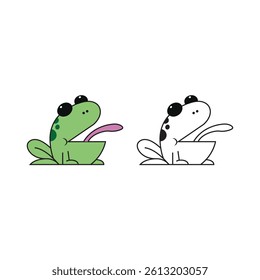 Cute Frog simple clip art illustration