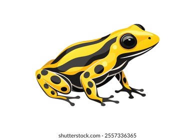 Cute frog sitting vector art illustration 