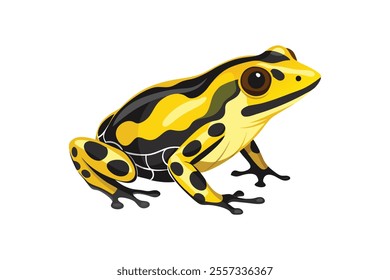 Cute frog sitting vector art illustration 