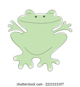 Cute frog sleeping. Vector illustration of frog character isolated on white background.
