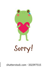 cute frog sorry card