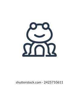 Rana linda en la temporada de primavera Ilustración de iconos vectoriales