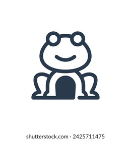 Cute Frog in Spring Season Vector Icon Illustration