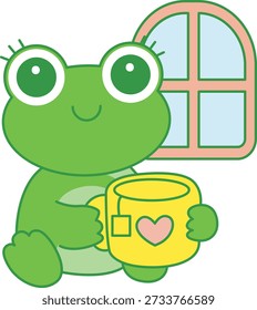 Cute Frog sticker icon