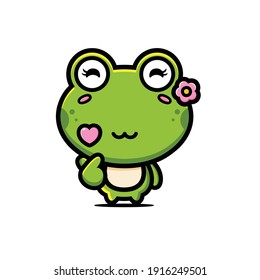 cute frog style finger love