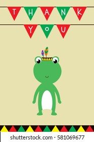 cute frog thank you card