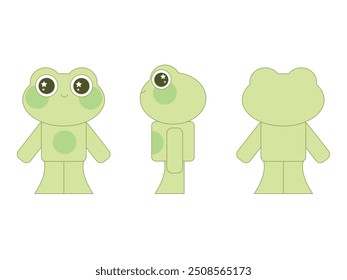 sapo bonito de três lados design de vetor de caracteres
