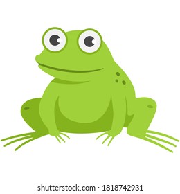 Cute frog vector cartoon illustration isolated on a white background.