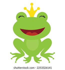 Cute frog vector cartoon illustration