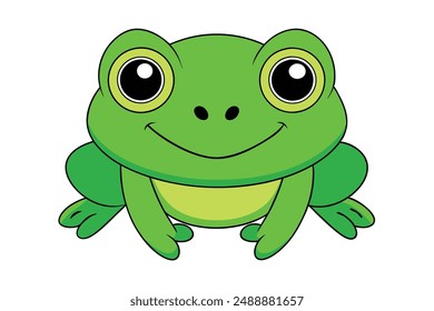 Nette Frosch Vektorillustration - Cartoon Line Art Clipart Design