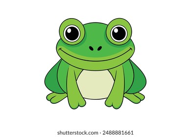 Nette Frosch Vektorillustration - Cartoon Line Art Clipart Design