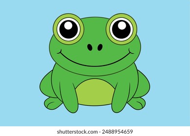 Cute Frog Vector Illustration | Cartoon, Clipart, Line Art Design for Printable